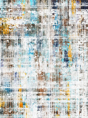 Obraz premium Abstract horizontal texture with distressed, woven effect. Ideal for digital surface design, textile patterns, and modern area rug concepts. Hand-painted digital background.