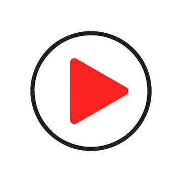 Play button in a circle, vector icon on a white background
Vector color icon on a white background