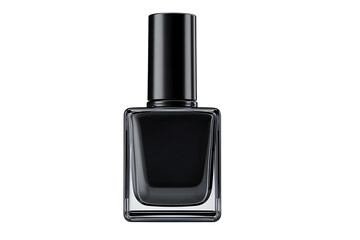 Obraz premium Open Black Nail Polish Bottle with Glossy Finish, Cosmetic Product isolated on transparent background