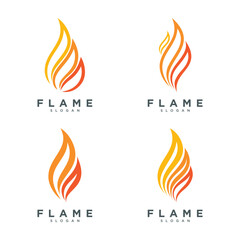 Flame logo design for fire and energy