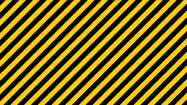 Yellow and black diagonal stripes. Industrial warning background, warn caution, construction