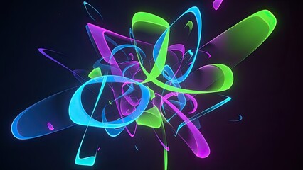 A vibrant abstract fractal background featuring glowing neon waves and colorful plasma patterns that illustrate a fusion of science and digital art through high-tech motion and energy