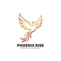 Obraz premium Fiery Phoenix Rising with Gradient Colors bird fire Vector