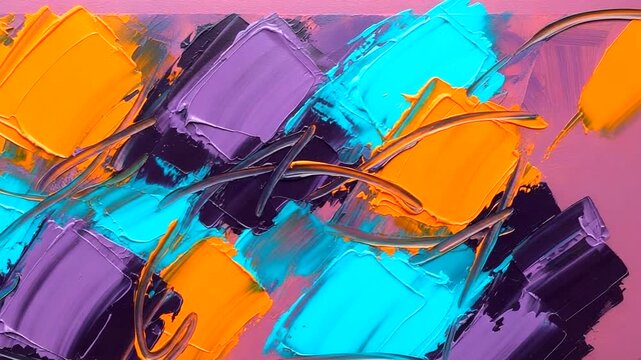 Vibrant abstract painting with bold colors and strokes (1)