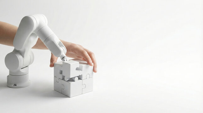Collaborative robot arm and human hand building future