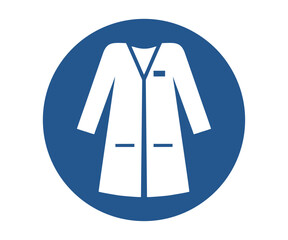 ISO 7010 M059. Wear laboratory coat sign vector design and illustration. 
