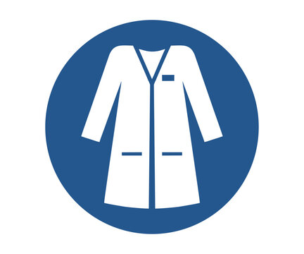 ISO 7010 M059. Wear laboratory coat sign vector design and illustration. 
