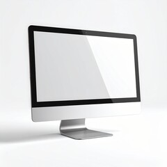 Modern Sleek Desktop Computer with Thin Bezel and Silver Stand on a Clean White Background with Soft Studio Lighting