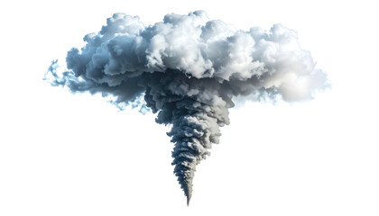 Digitally created illustration showcasing a large, billowing cloud formation against a dark backdrop. The detailed vapor rises