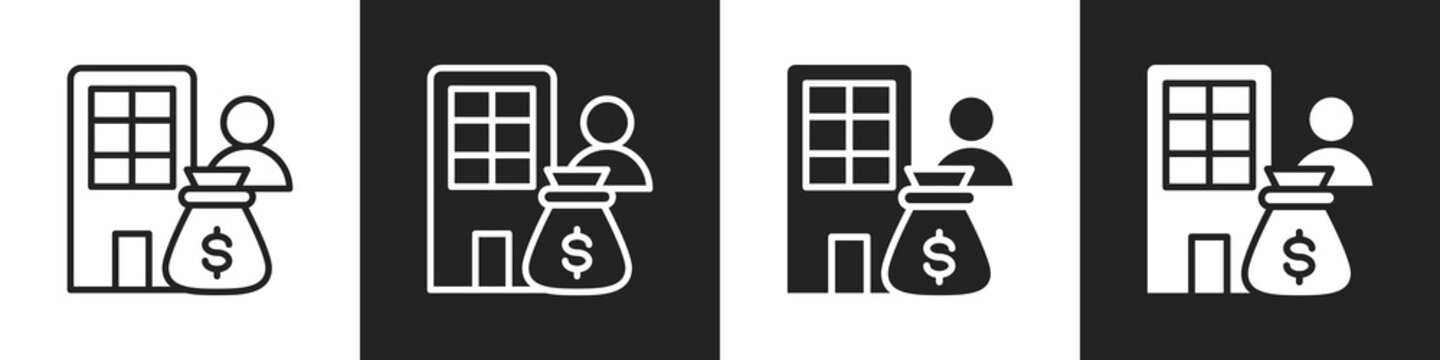 Capitalism Line And Solid Icon In White And Black Background