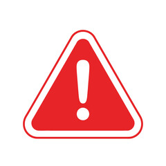 Red triangle with a white exclamation mark, a universal symbol for warning or alert