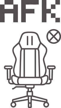 AFK Away From Keyboard Funny Gaming Quote with Empty Chair Icon
