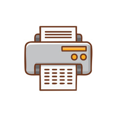 Cartoon Printer Prints Document Minimalist Cute Office Equipment