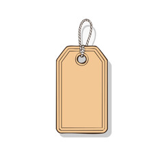 Simple Paper Price Tag for Retail Merchandise or Gift Label with String Tie