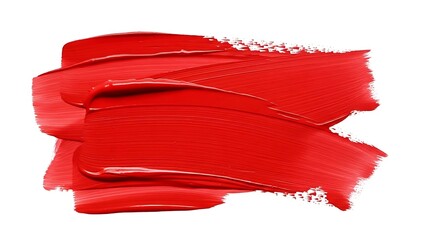 Vibrant red paint strokes on white background