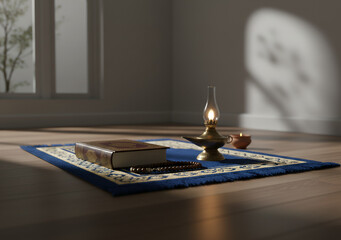 Fototapeta premium Minimalist Spiritual Still Life Inspired by Shab e-Barat
