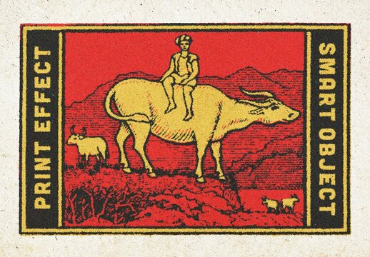 Vintage Paper Print Effect Mockup