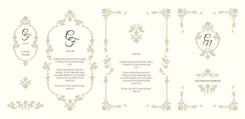 Obraz premium Сollection of Renaissance decor. Ornaments and borders.