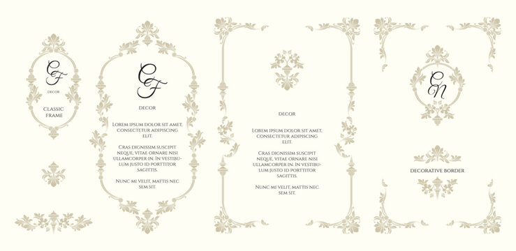 Сollection of Renaissance decor. Ornaments and borders.