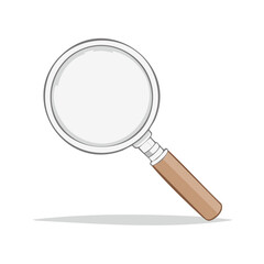 Magnifying glass tool for inspection and investigation. Lens with a handle illustration, search and discovery concept.