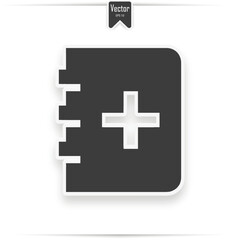 Obraz premium Medical book outline icon. Flat style sign for mobile concept and web design. Education simple line vector icon. Symbol, logo illustration. Pixel perfect vector graphics