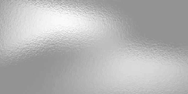 Shiny foil or silver metallic pattern. Texture of transparent, matte white and grey frosted glass, blur effect. Stained glass decorative background with glitter effect. Vector illustration