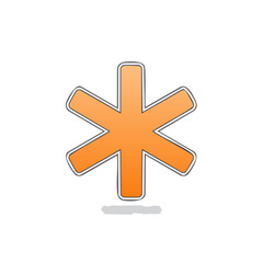 Obraz premium Emergency Medical Services Orange Star of Life Symbol Graphic, Medicine and Rescue Icon