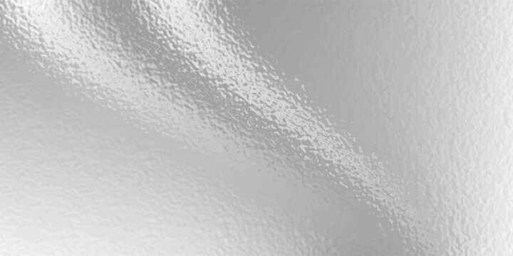 Shiny foil or silver metallic pattern. Texture of transparent, matte white and grey frosted glass, blur effect. Stained glass decorative background with glitter effect. Vector illustration