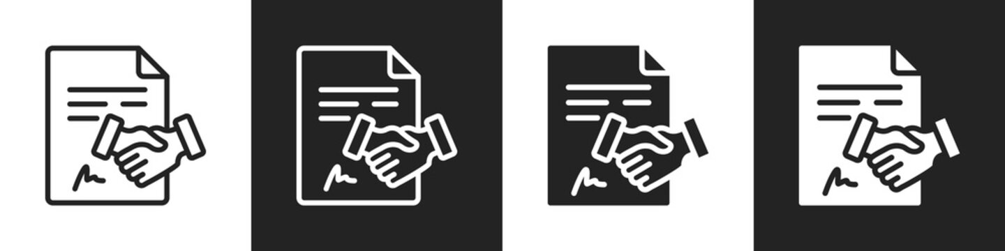 Job Line And Solid Icon In White And Black Background
