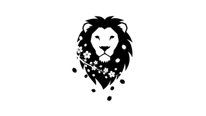 Lion head with flowers mane closeup. © YAZID