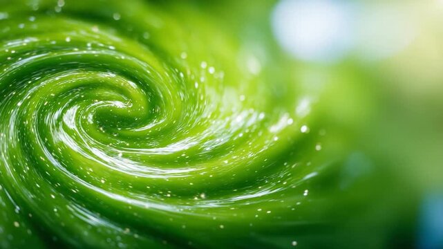 Abstract Green Swirl: A close-up view reveals a mesmerizing vortex of vibrant green, evoking feelings of growth, energy, and renewal. Capturing the essence of nature's dynamism and organic beauty.