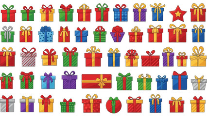 Colorful Gift Boxes with Bows.