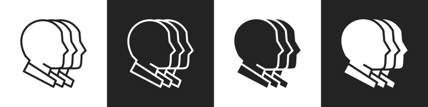 Dissociative Identity Disorder Line And Solid Icon In White And Black Background