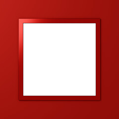 3D素材_金属のフレーム_赤