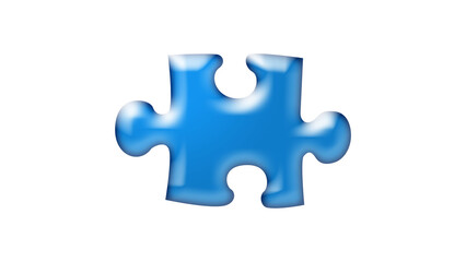 Obraz premium 3D glossy aqua blue shape design of Puzzle.