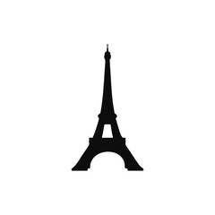 Eiffel tower silhouette vector flat illustration design.