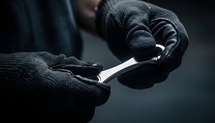 Industrial worker using wrench for maintenance and repair in a factory workshop
