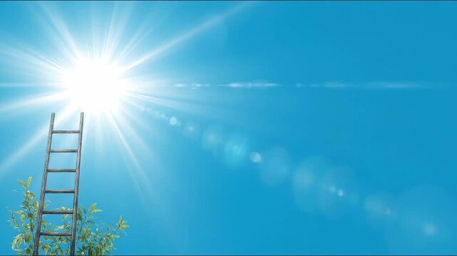 Inspirational ladder leading up to the sun depicting circadian flow and phased plan harmonizing elements of life. Ladder to the Sun &ndash; Animated Video Version
