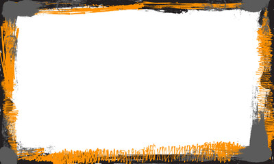orange black gray brush ink watercolor blank space frame border picture artistic grunge graphic styles element