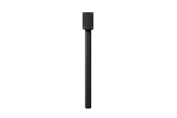 Minimalist Black Metal Pole on White Background