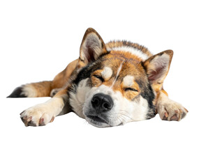 A peaceful dog sleeping comfortably, embodying tranquility and relaxation in a serene environment.