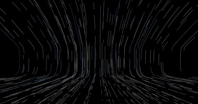 The abstract background comes to life with movable curved lines that create a dynamic scene. Their movement creates a sense of depth and technological atmosphere.