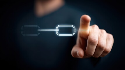 Finger pressing control button close up of a finger activating a control button implying interaction or command