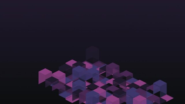 Dynamic purple and blue cube pattern animation for creative projects