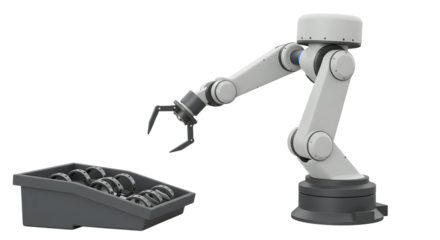 Robotic Arm Picking Small Mechanical Parts in Factory Environment