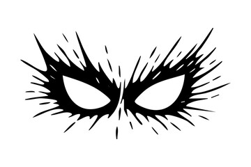 Comic superhero mask icon with burst and sketch explosion style © Anna