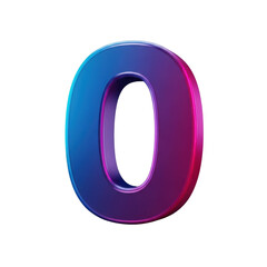 Vibrant 3d rendered number zero