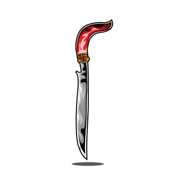 Vector Illustration of Traditional Acehnese Rencong Weapon