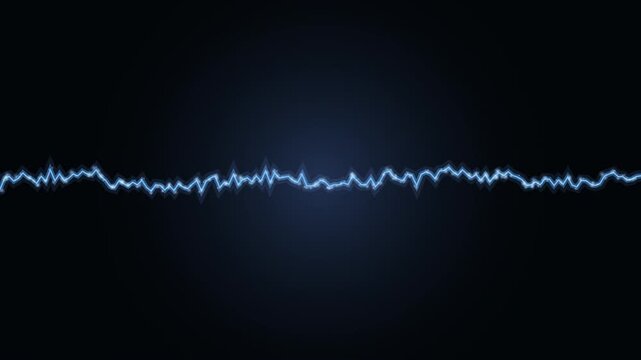Static Blue Electrical Waveform on Black Background