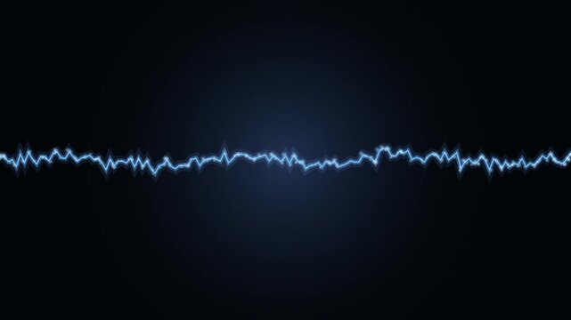 Static Blue Electrical Waveform on Black Background